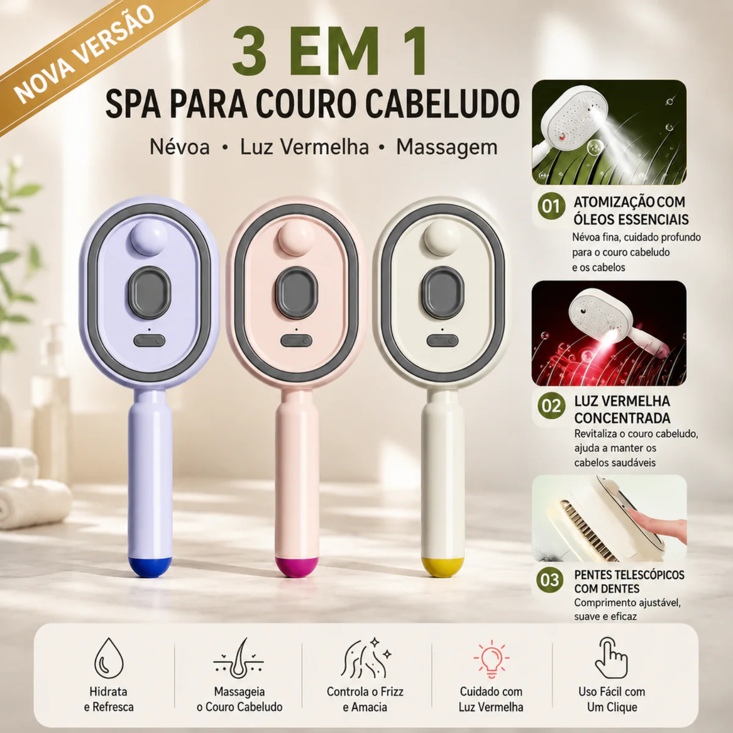 Escova Alisadora GlowBrush Pro